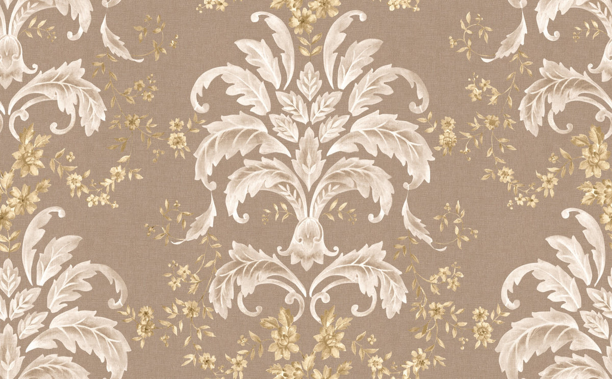 French Damask Papyrus Damaskus Fabric by Coordonné