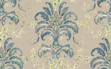 French Damask Sapphire Damaskus Fabric by Coordonné