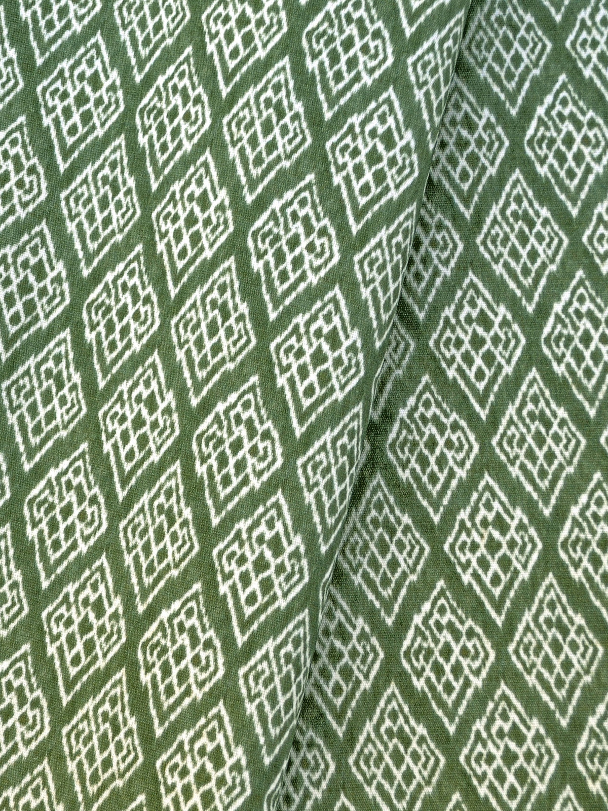Kasuri Green Ikart Outdoor Fabric by Coordonné