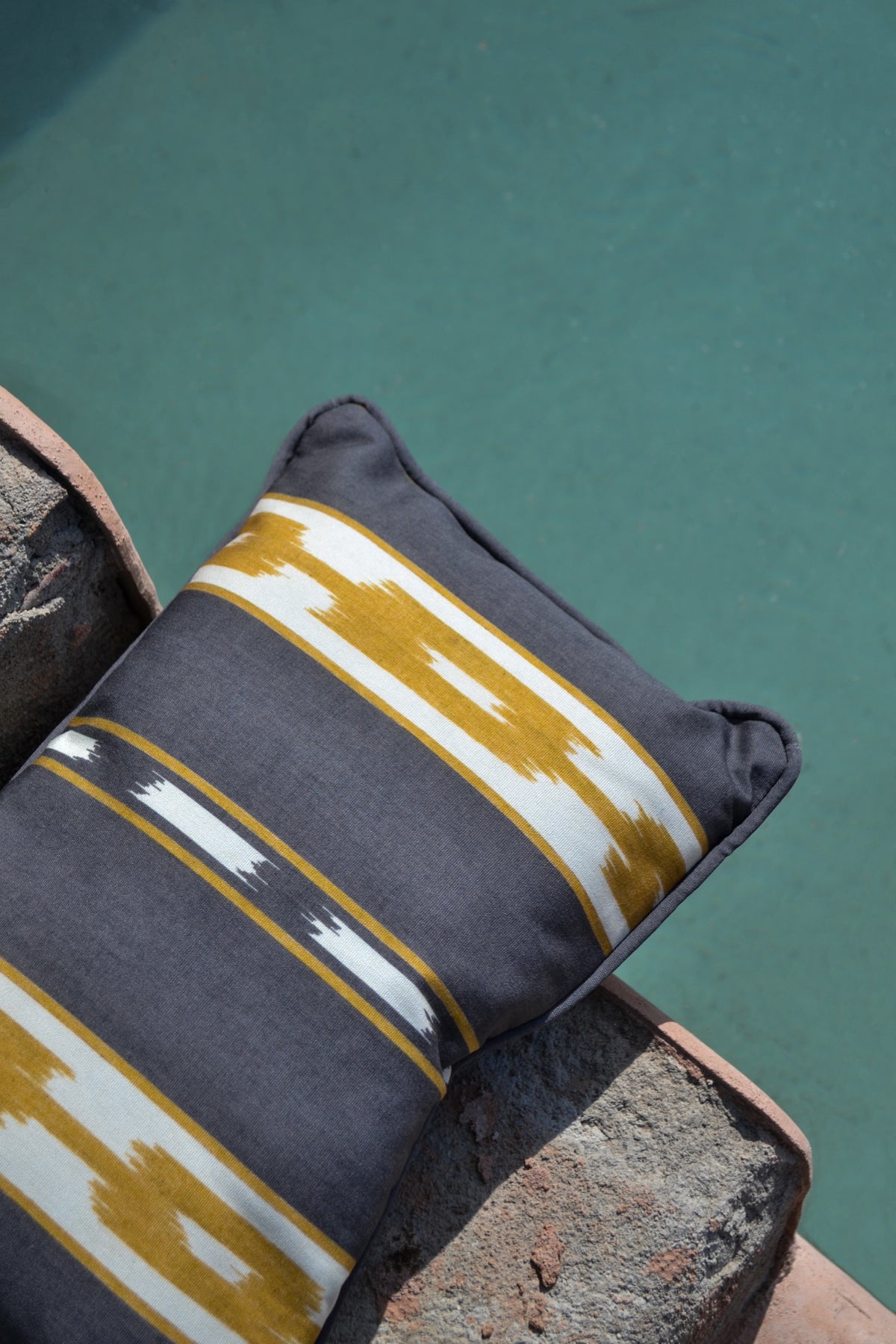 Kente Black Ikart Outdoor Fabric by Coordonné