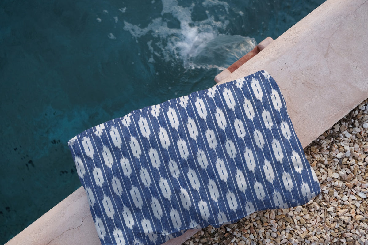 Llengües Blue Ikart Outdoor II Fabric by Coordonné