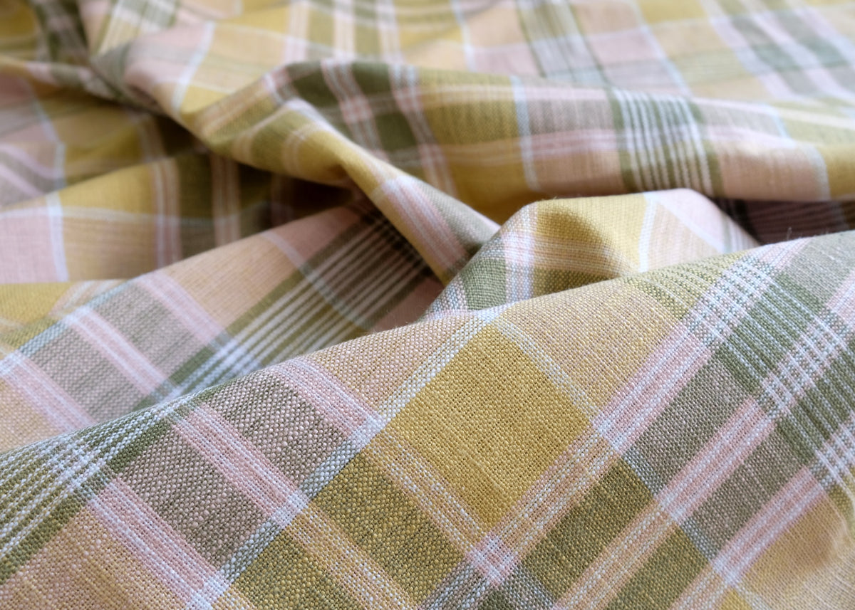 Multichess Pink Piccadilly Fabric by Coordonné