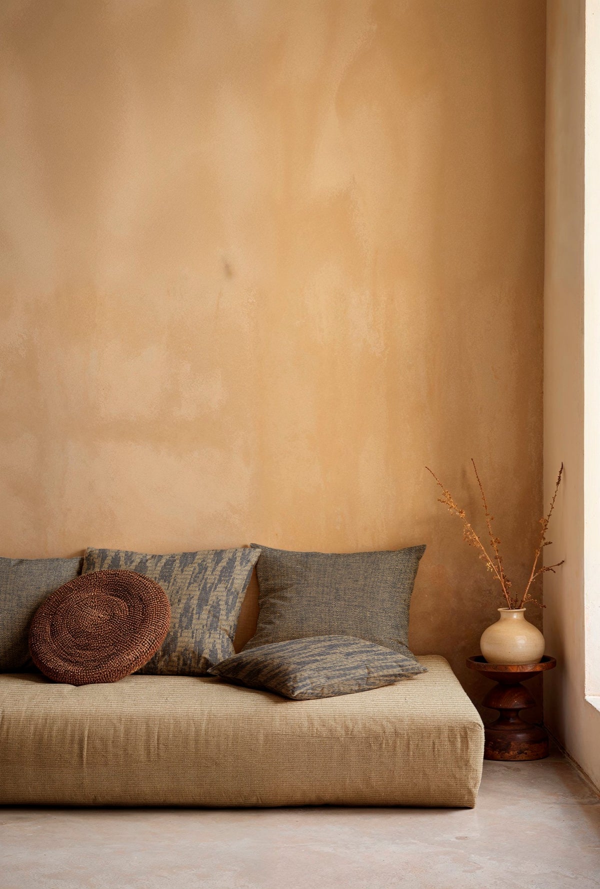 Plain Dune Sky Berber I Fabric by Coordonné