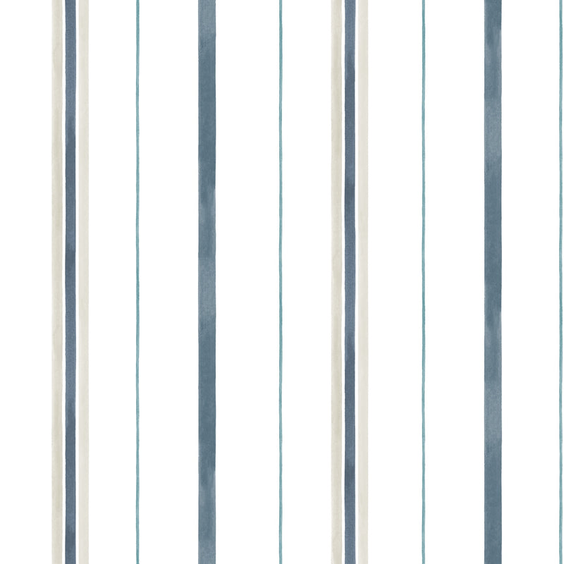 Rolling Stripes Aqua Cotswolds Fabric by Coordonné