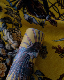 Sacred Pheasants Amber Forbidden City Fabric by Coordonné