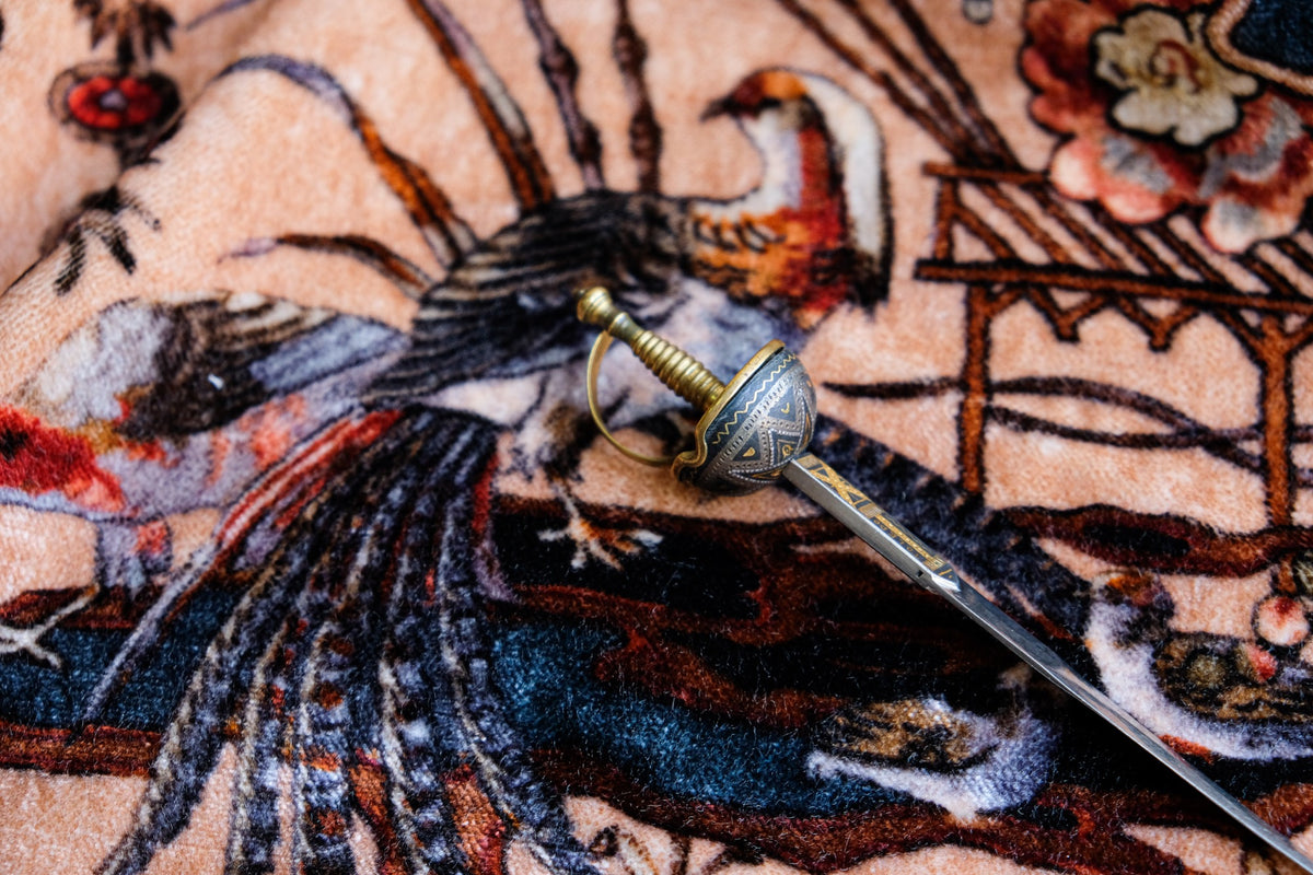 Sacred Pheasants Rose Forbidden City Fabric by Coordonné