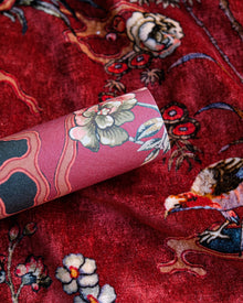 Sacred Pheasants Ruby Forbidden City Fabric by Coordonné