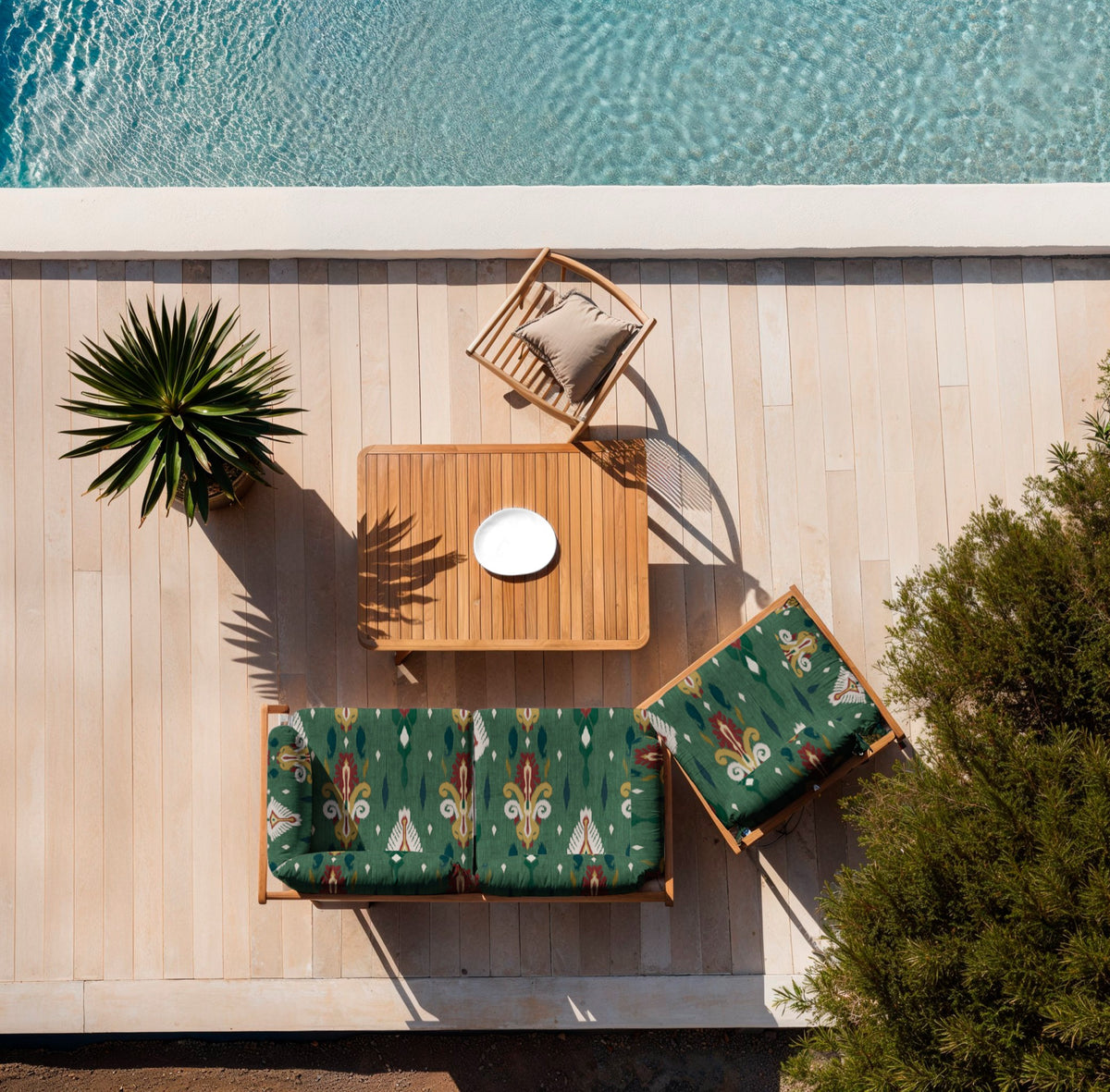 Sumba Green Ikart Outdoor II Fabric by Coordonné