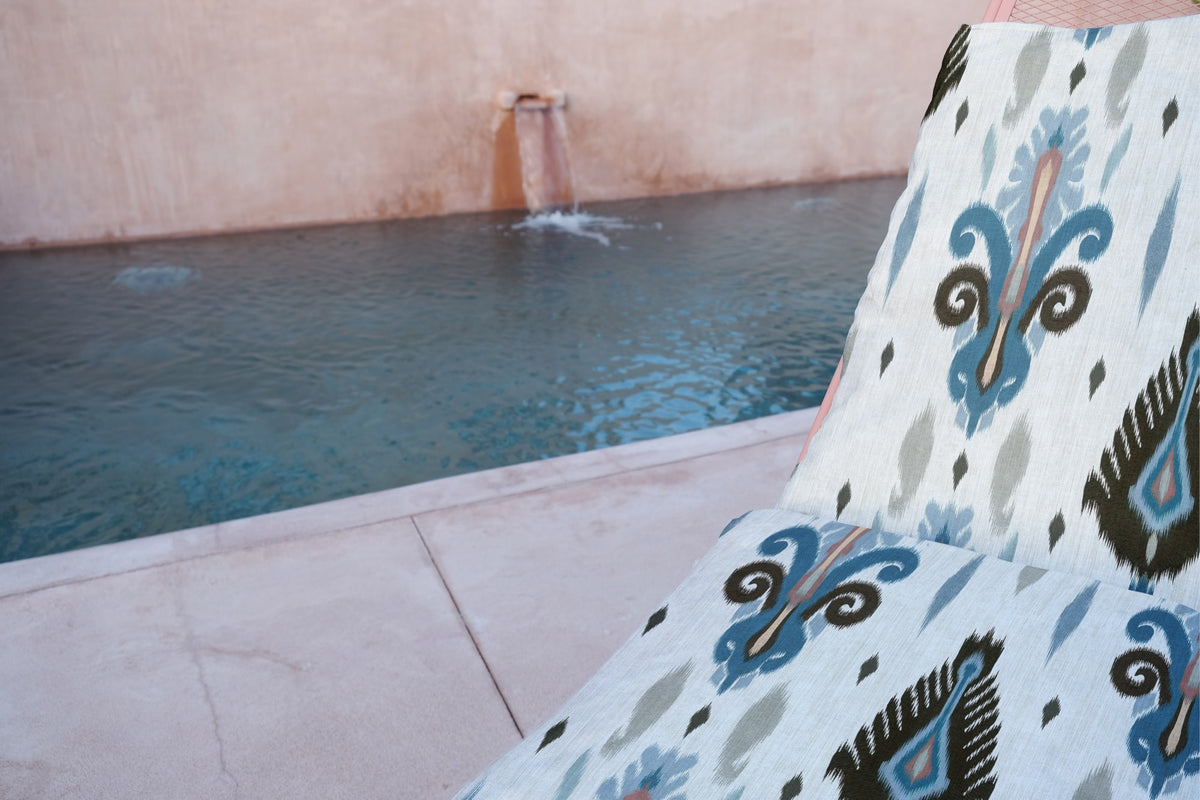Sumba White Ikart Outdoor II Fabric by Coordonné