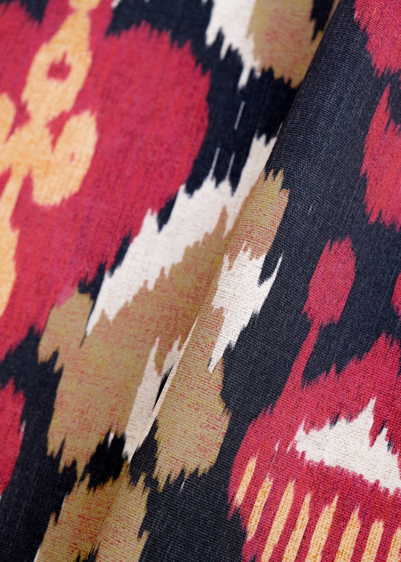 Uzbek Black Ikart Outdoor II Fabric by Coordonné