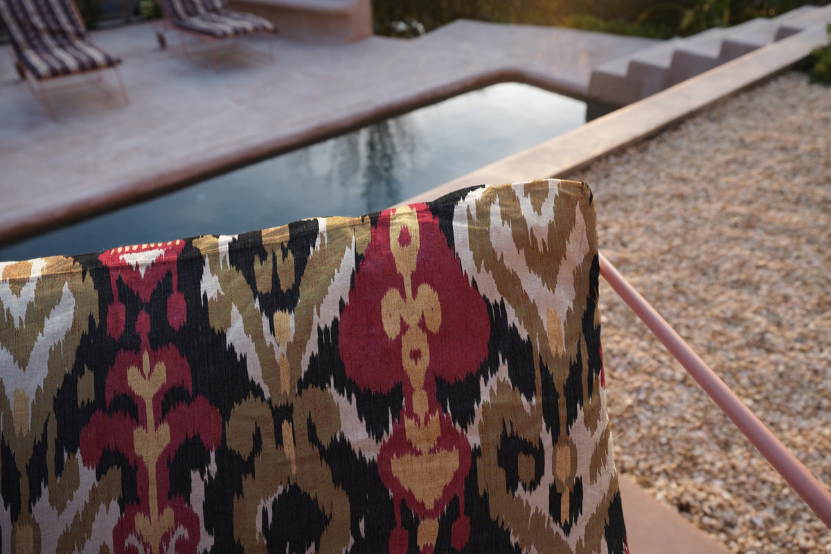 Uzbek Black Ikart Outdoor II Fabric by Coordonné