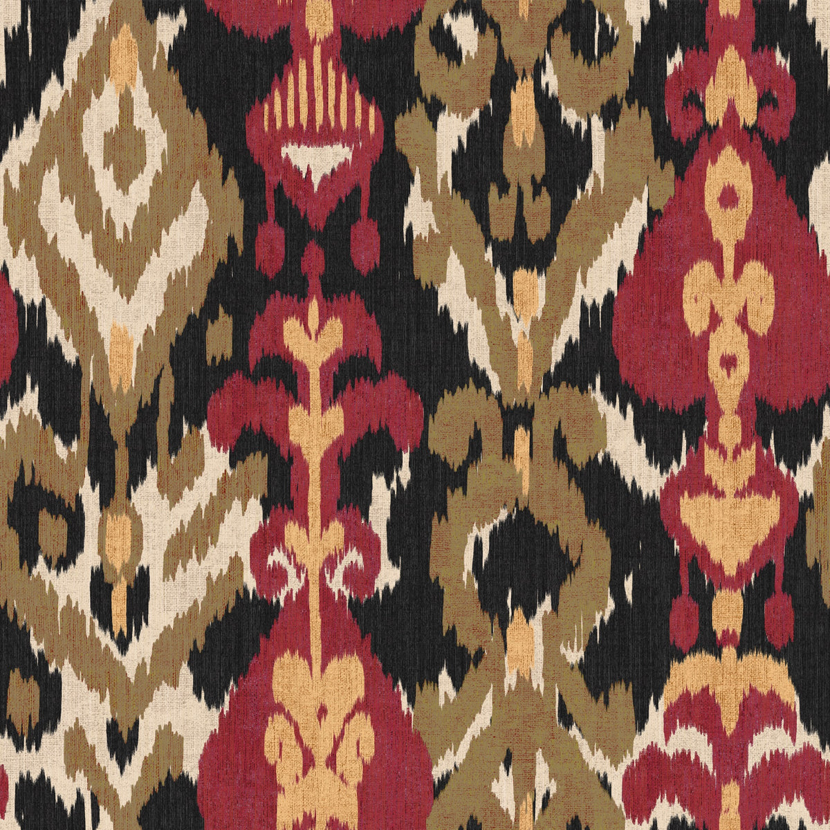 Uzbek Black Ikart Outdoor II Fabric by Coordonné