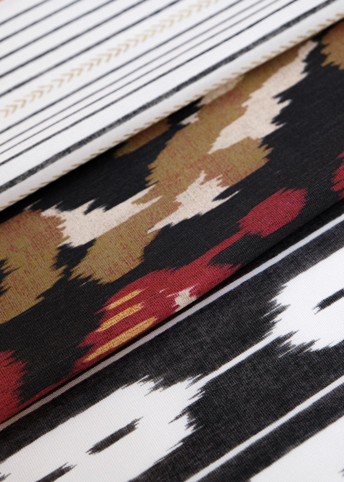 Uzbek Black Ikart Outdoor II Fabric by Coordonné