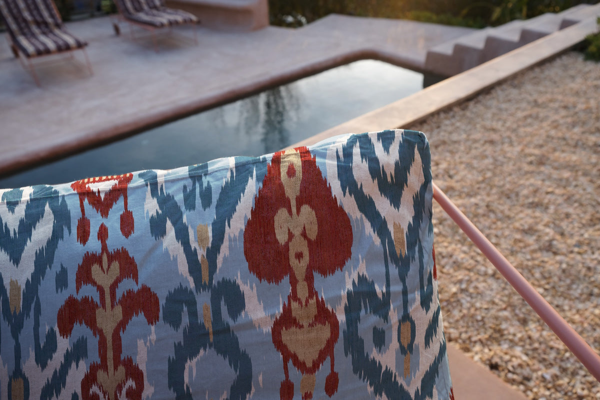 Uzbek Blue Ikart Outdoor II Fabric by Coordonné