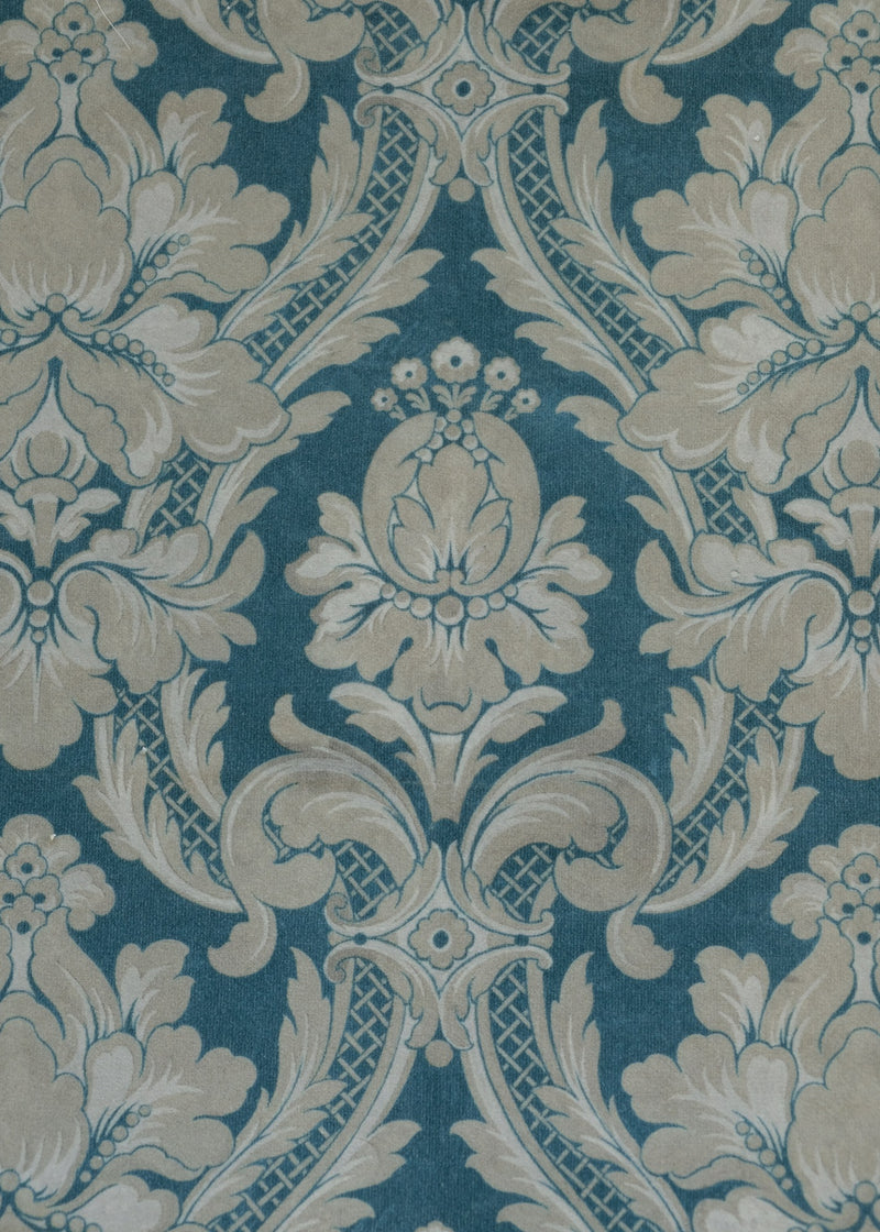 Venetian Damask Aqua Damaskus Fabric by Coordonné