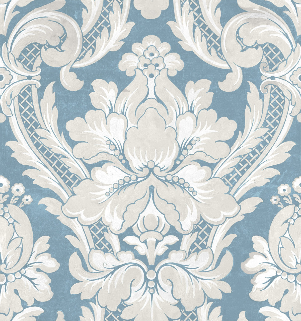 Venetian Damask Aqua Damaskus Fabric by Coordonné