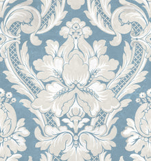 Venetian Damask Aqua Damaskus Fabric by Coordonné