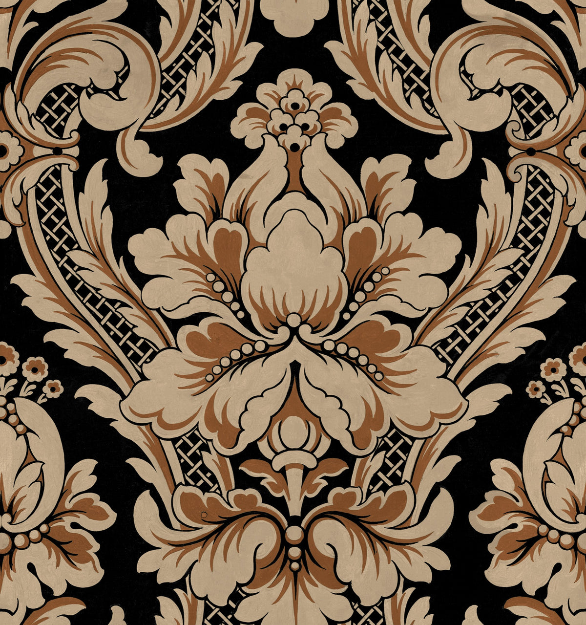 Venetian Damask Onyx Damaskus Fabric by Coordonné