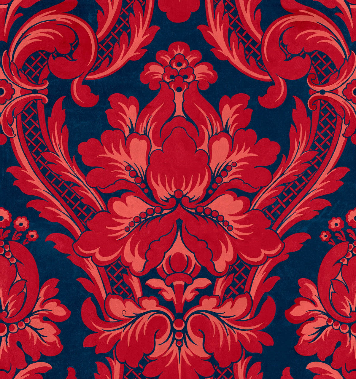 Venetian Damask Ruby Damaskus Fabric by Coordonné