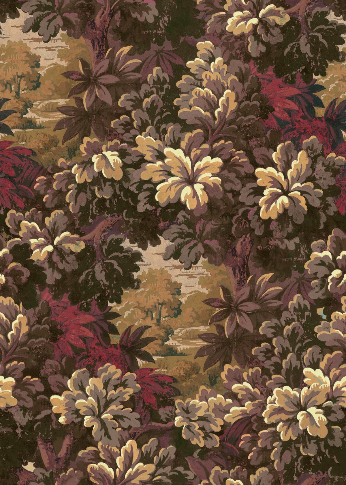 Verdure 16th Vermillion Verdure 16th Fabric by Coordonné