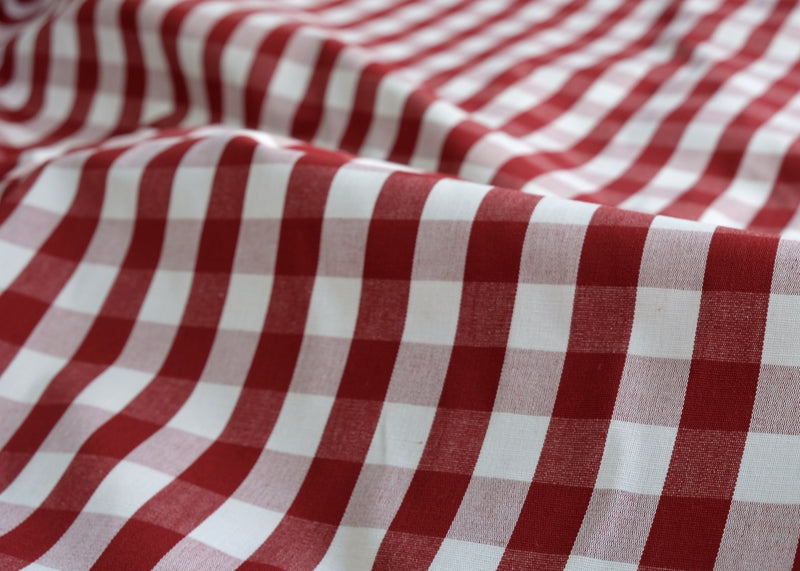 Vichy Red Piccadilly Fabric by Coordonné