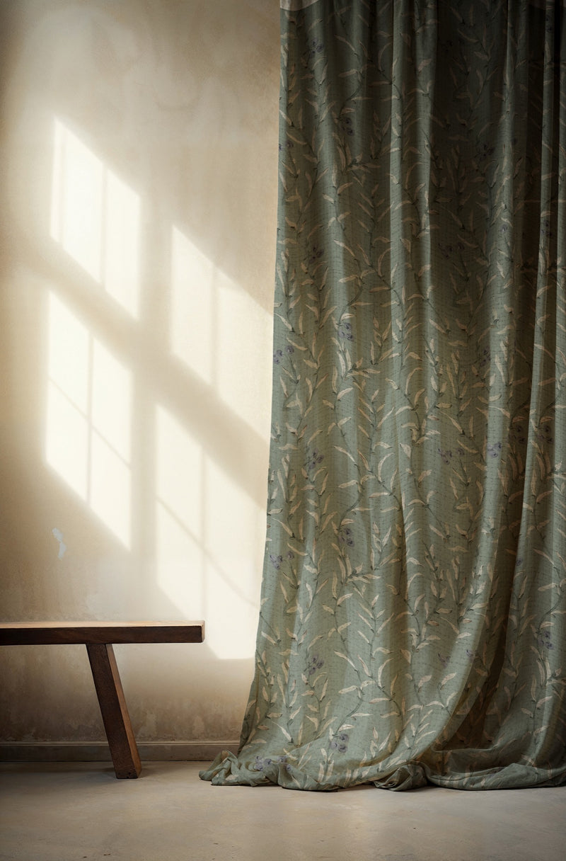 Wild Blackthorn Lagoon Cotswolds Fabric by Coordonné