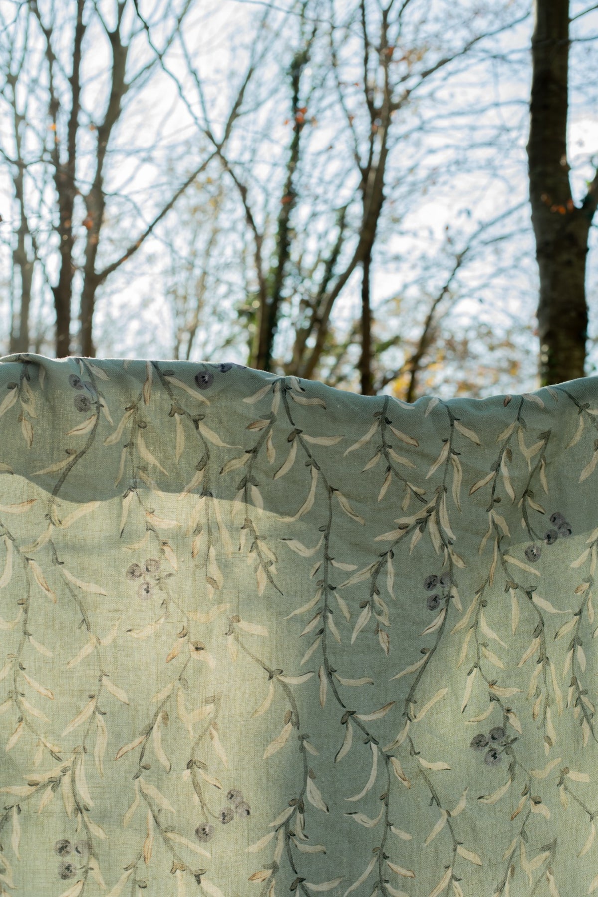 Wild Blackthorn Lagoon Cotswolds Fabric by Coordonné