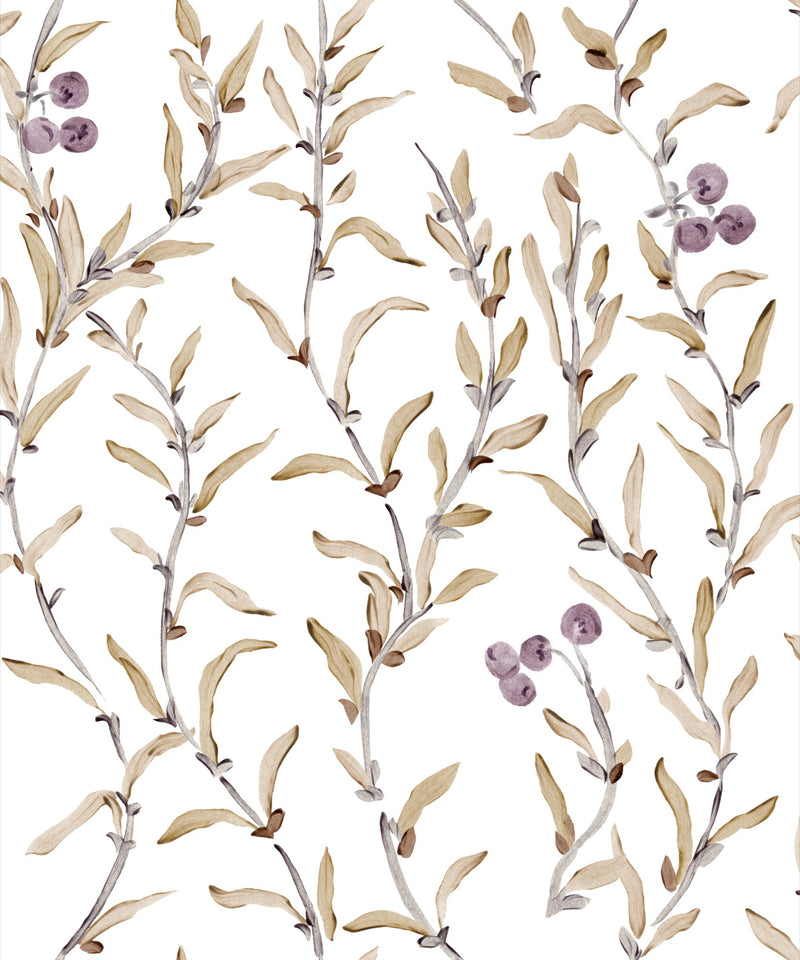 Wild Blackthorn Prune Cotswolds Fabric by Coordonné