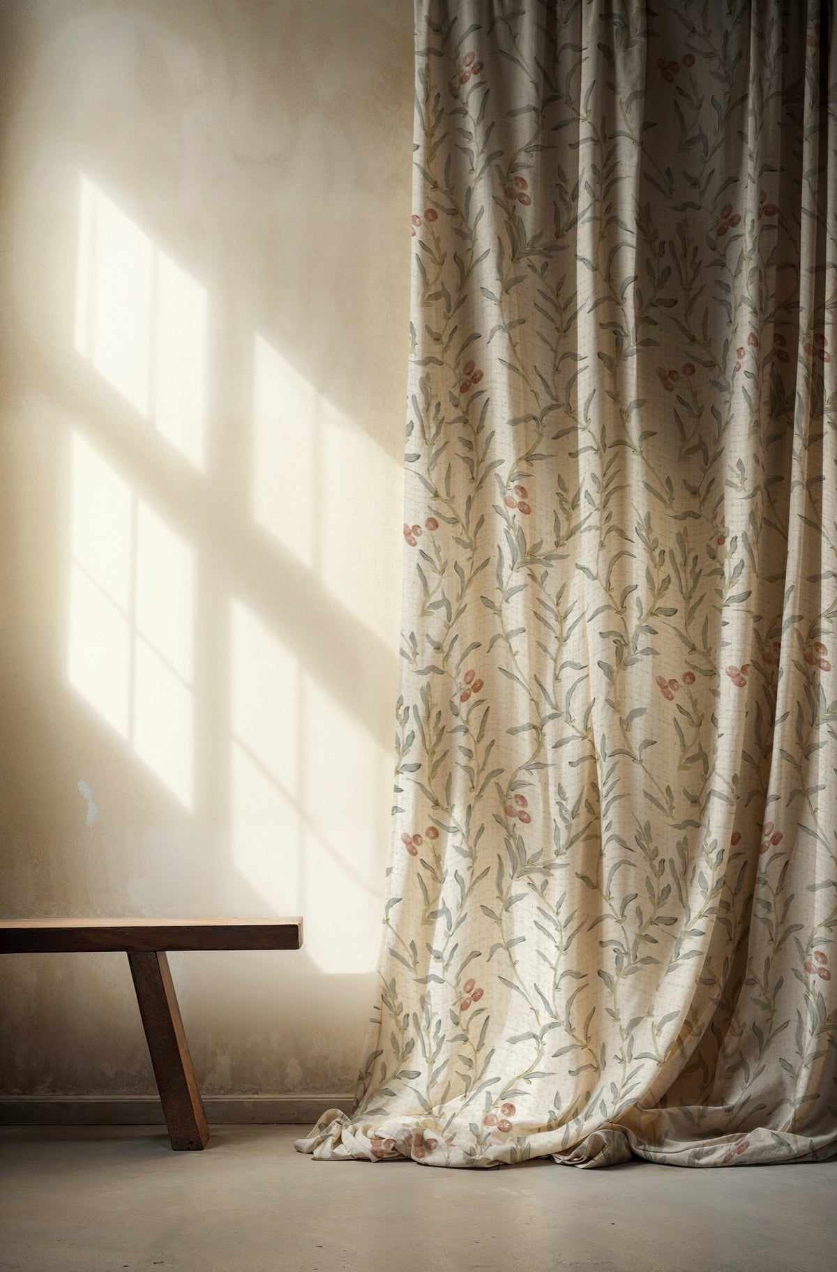Wild Blackthorn Vermillon Cotswolds Fabric by Coordonné