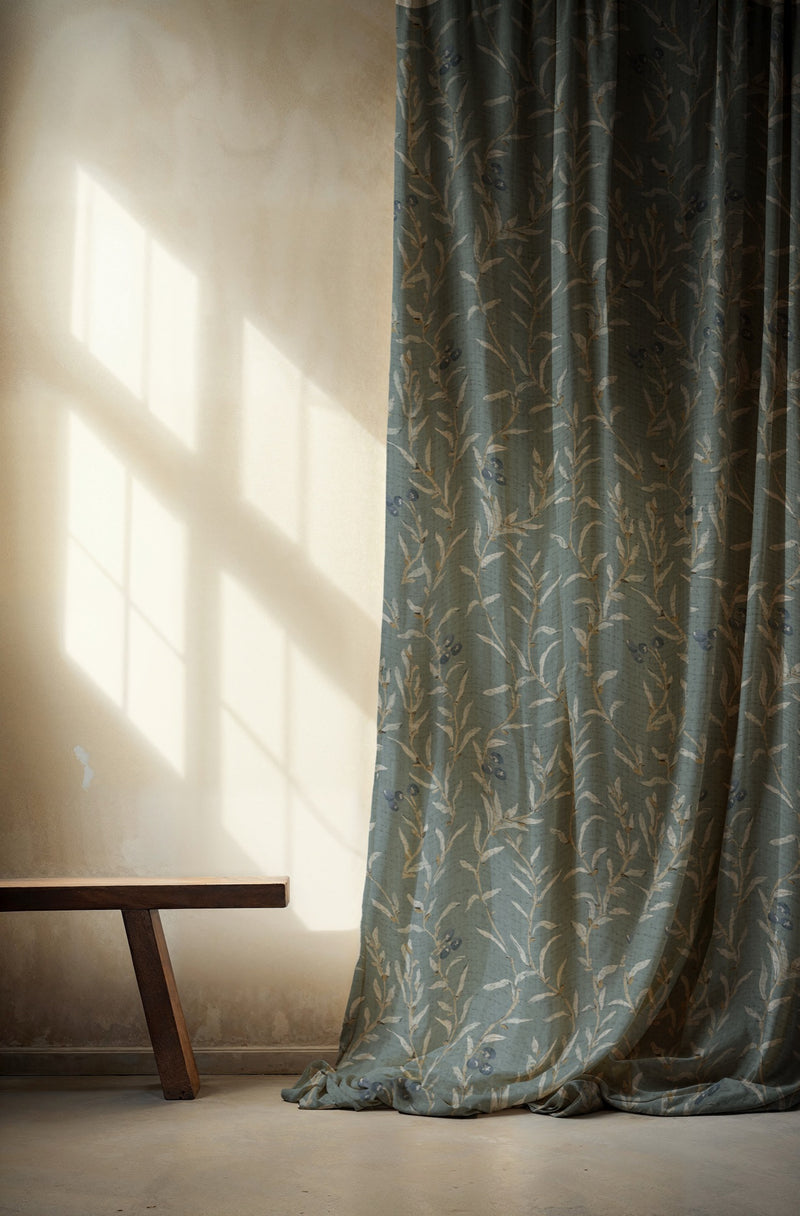 Wild Blackthorn Sapphire Cotswolds Fabric by Coordonné