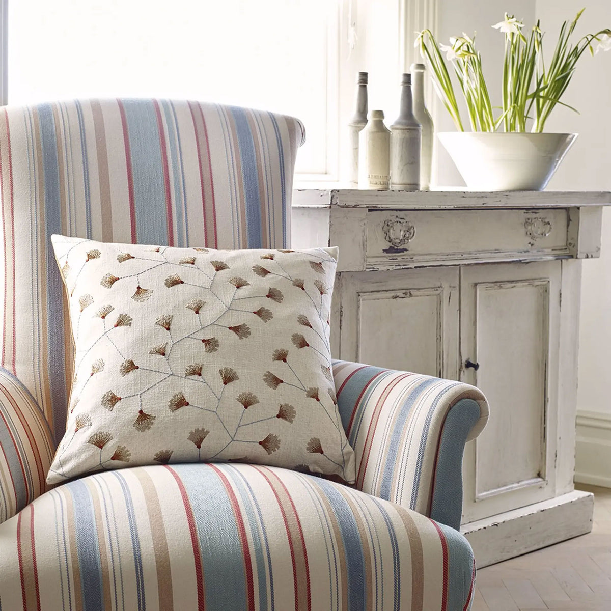 Curios Gingko Trail Mineral Fabric by Sanderson