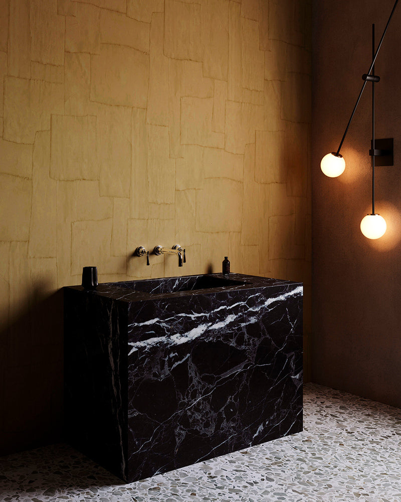 42540 Oblong Sculptura Ochre Wallpaper By Arte