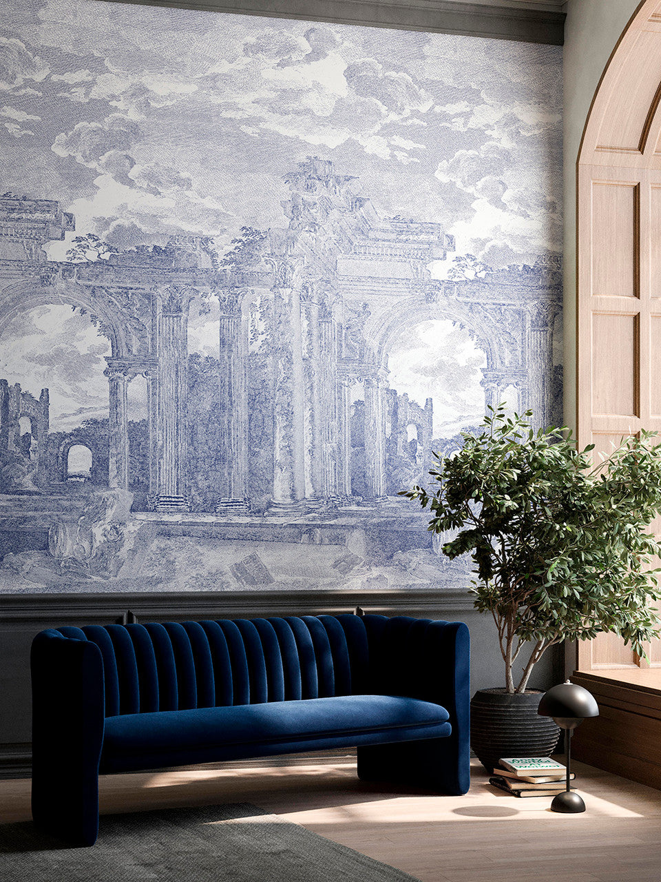 42561 Rovine Sculptura Denim Blue Wallpaper By Arte