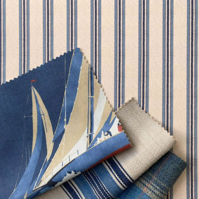 Somerton Stripe Print Club Wallpaper by Mulberry Home