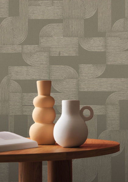 Hector Square Jasmin Vert Wallpaper by Casamance