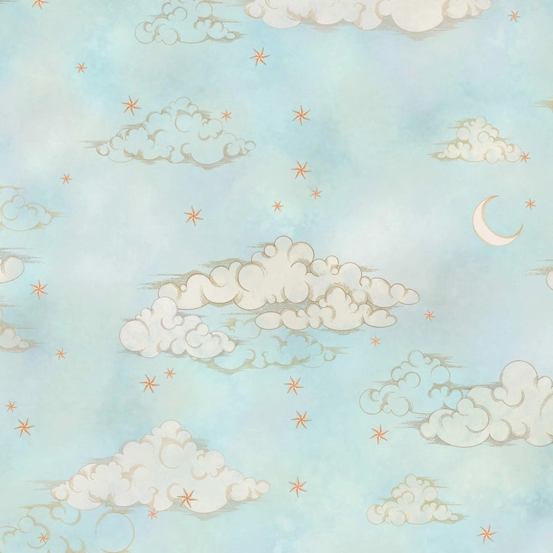 BMCF003/10B Starry Clouds Green Sky Wallpaper by Brand McKenzie