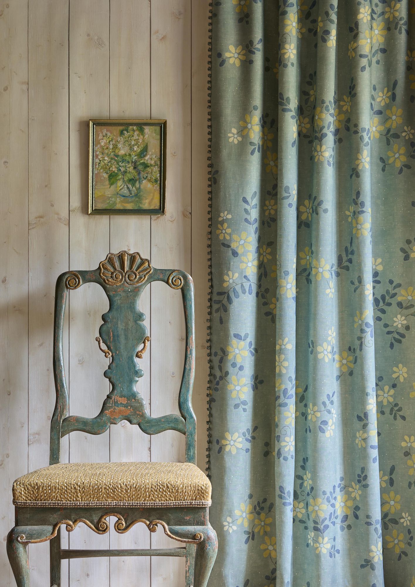 Stellata Shagreen Sprigs & Twigs Fabric by Lewis & Wood