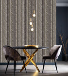 W0211/01 Striatus Charcoal Gilver Expressions Wallpaper by Clarke & Clarke