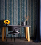 W0211/02 Striatus Midnight Expressions Wallpaper by Clarke & Clarke