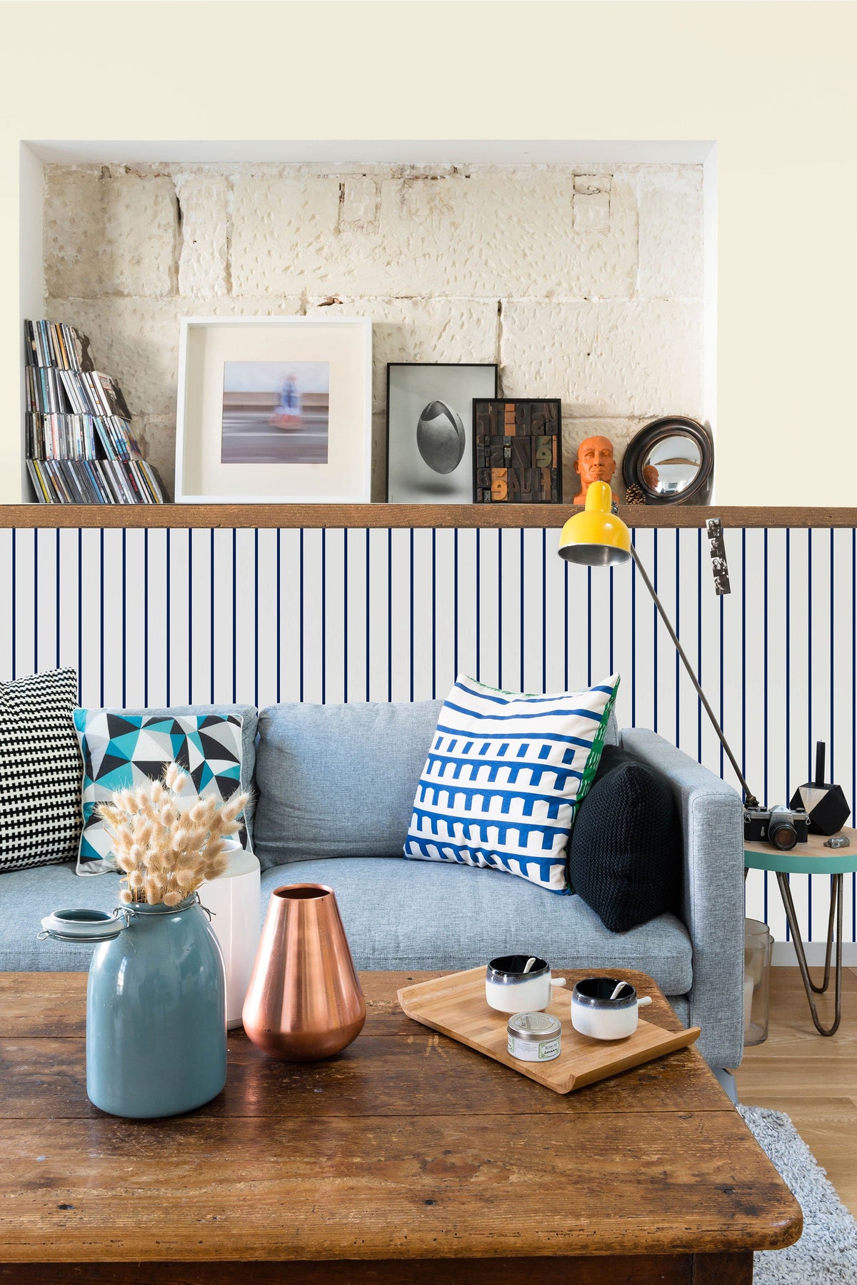 TI3601-3 Hilo Dark Blue Tilde Wallpaper by Tres Tintas