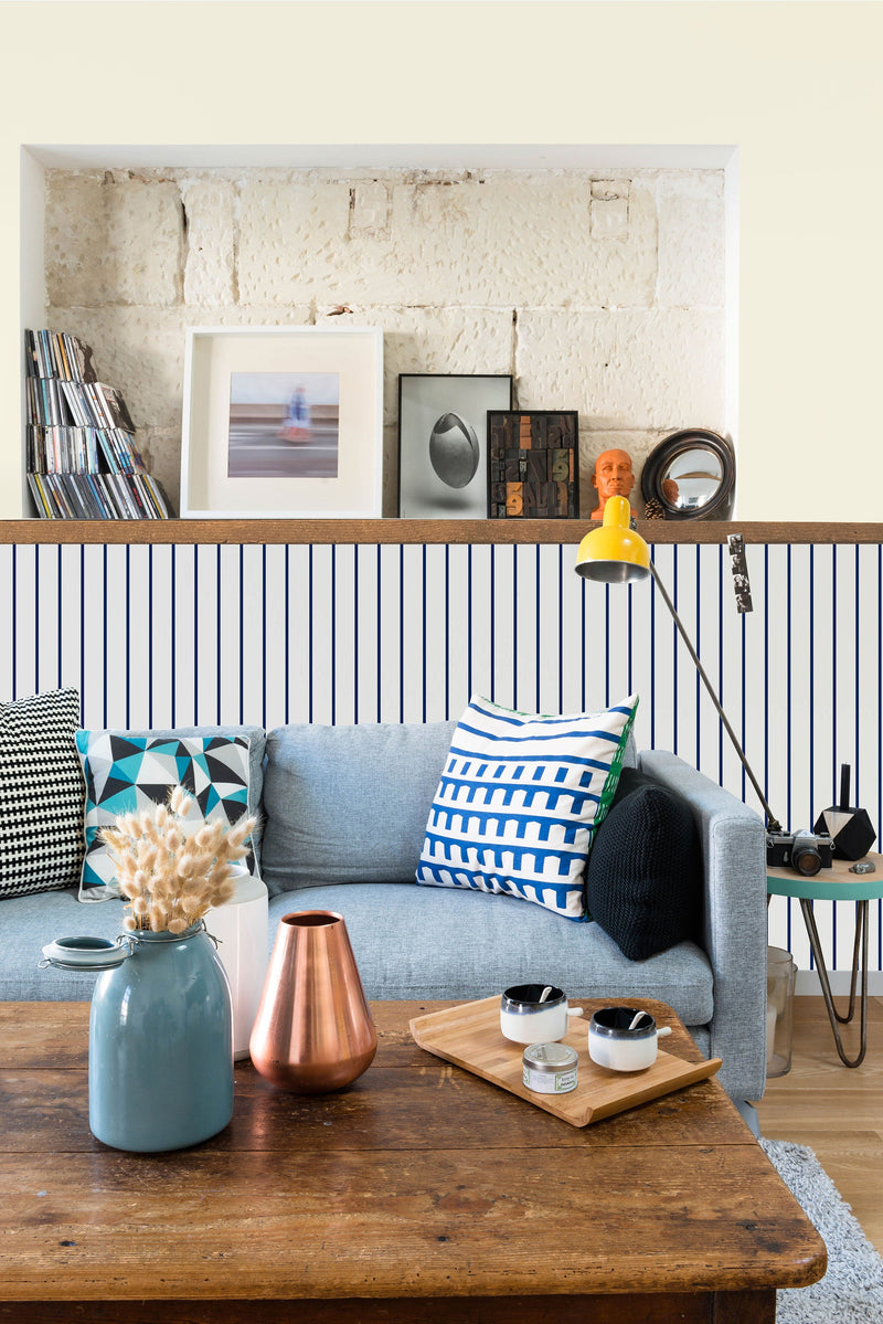 Hilo Dark Blue Tilde Wallpaper by Tres Tintas