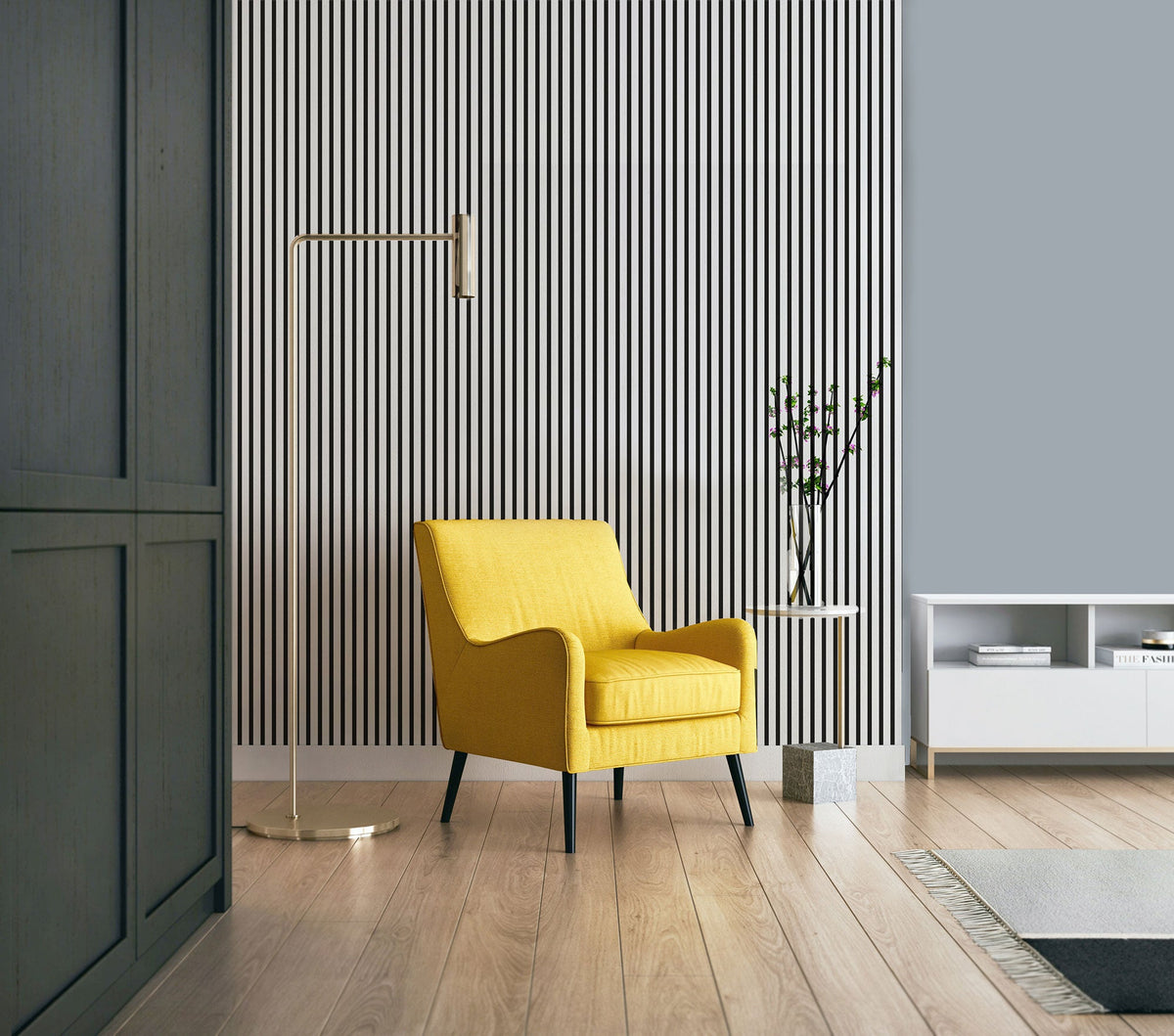 TI3602-3 Veta Black Tilde Wallpaper by Tres Tintas