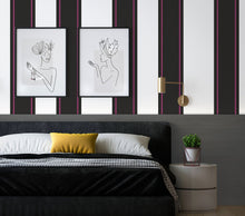 TI3605-5 Sinus Black, Fuchsia Tilde Wallpaper by Tres Tintas