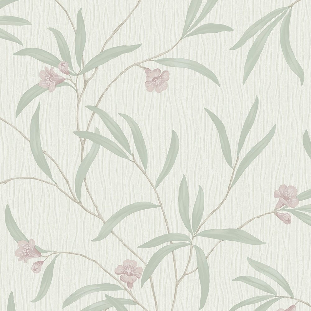 41331 Tiffany Floral Sage/White/Heather Wallpaper by Belgravia