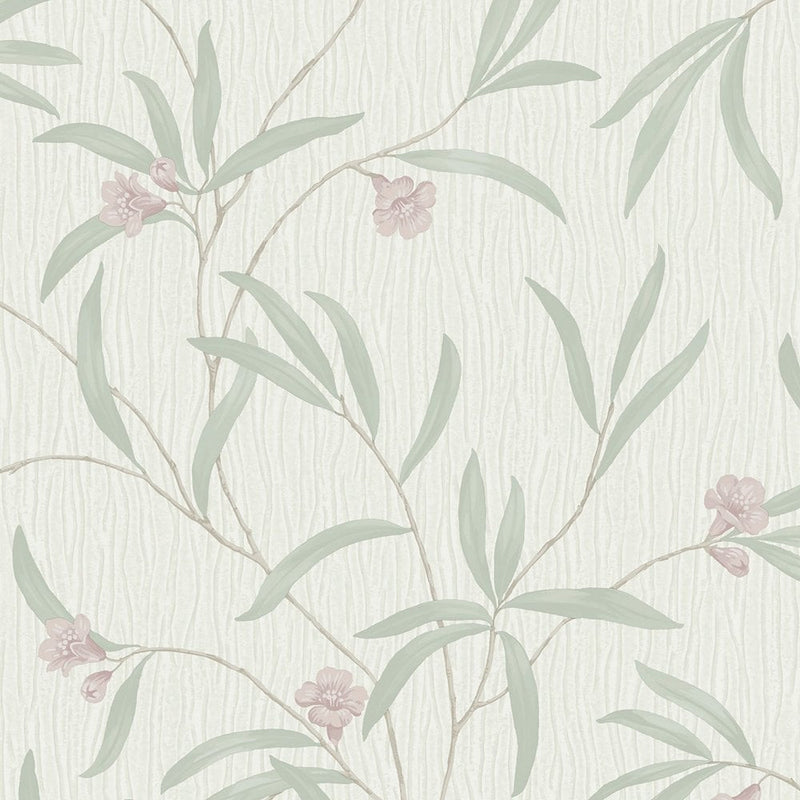 41331 Tiffany Floral Sage/White/Heather Wallpaper by Belgravia