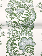 Beaumont Floral Stripe Green Jardin Wallpaper by York Wallcoverings