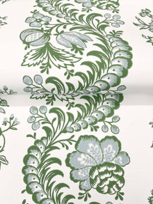 Beaumont Floral Stripe Green Jardin Wallpaper by York Wallcoverings