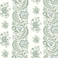 Beaumont Floral Stripe Green Jardin Wallpaper by York Wallcoverings