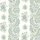 Beaumont Floral Stripe Green Jardin Wallpaper by York Wallcoverings