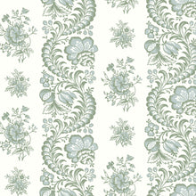 Beaumont Floral Stripe Green Jardin Wallpaper by York Wallcoverings